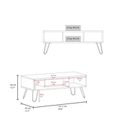 Fm Furniture Bagdad Coffe Table in Melamine, Hairpin Legs, Smoke