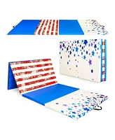 BalanceFrom Fitness 120"x48" All Purpose Gymnastics Exercise Mat, Star/Stripe