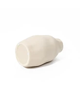 LuxenHome Ivory White Ceramic Modern Tall Vase