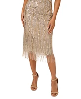 Adrianna Papell Women's Beaded Fringe Sheath Dress