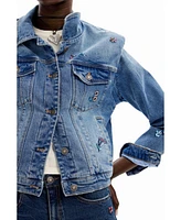 Desigual Women's Floral denim trucker jacket