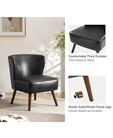 Hulala Home Silvester Mid-Century Modern Armchair with Solid Wood Legs