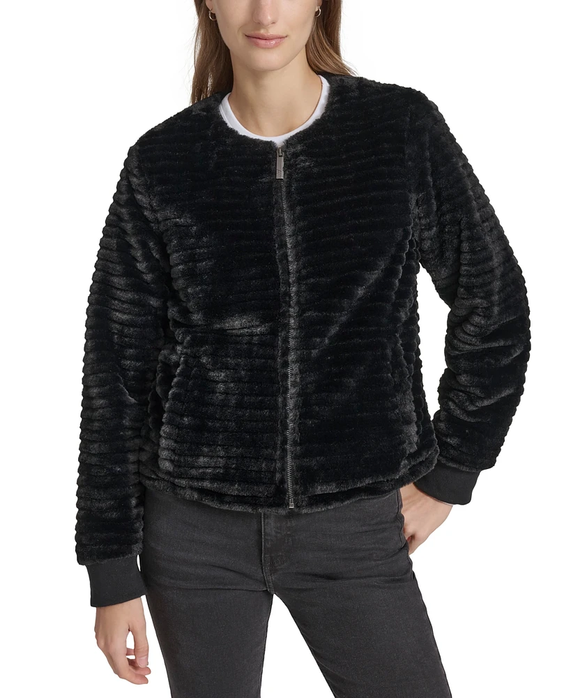 Andrew Marc Sport Women's Ribbed Faux-Fur Jacket