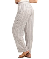 Bcx Juniors' Striped Tie-Waist Pull-On Pants