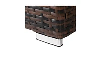 Slickblue Iron Frame Gas Bottle Storage Rattan Side Table - Brown Gradient