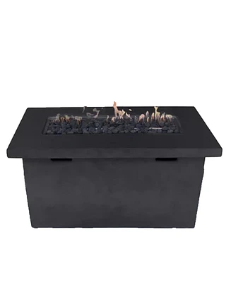 Mondawe 25" H x 42" W Fiber Reinforced Concrete Propane Outdoor Fire Pit Table