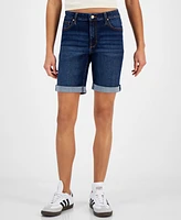 Celebrity Pink Juniors' High-Rise Rolled-Cuff Bermuda Shorts