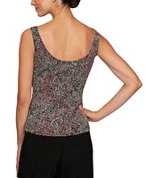 Alex Evenings Petite 3/4-Sleeve Jacquard Jacket & Tank Top Set