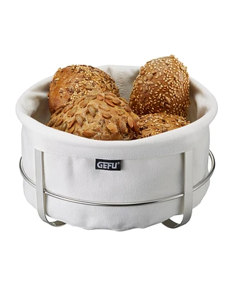 Gefu Stainless Steel and Cotton White Bread Basket