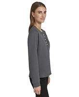 Andrew Marc Sport Women's Embellished Fleece Crewneck Sweatshirt