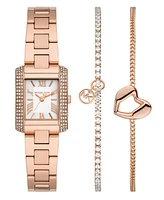 Michael Kors Women's Emery Three-Hand Rose Gold-Tone Stainless Steel Watch 22mm and Bracelet Gift Set