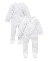 Purebaby Baby 2 Pack Zip Coverall