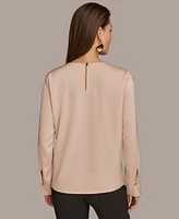 Donna Karan New York Women's Hardware Detail Long-Sleeve Blouse