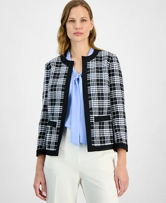 Kasper Women's Open-Front Patch Pocket Blazer, Petite & Regular Sizes