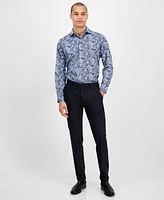 Bar Iii Men's Slim Fit Long Sleeve Button-Front Alhambra Floral Print Shirt, Exclusively at Macy's