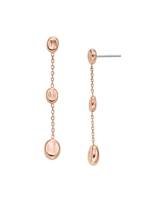 Skagen Women's Anja Pebble Rose Gold Stainless Steel Drop Earrings