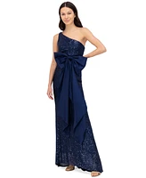 Eliza J Women's One-Shoulder Satin-Bow Sequinned Gown