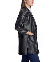 Julia & Stella by Maximilian Women's Oversized Leather Jacket