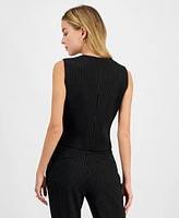 Bar Iii Women's Pinstriped Vest, Exclusively at Macy's