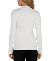 Liverpool Los Angeles Women's Mock-Neck Cable-Knit Sweater