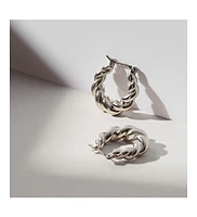 Ana Luisa Twisted Hoop Earrings - Paris Silver