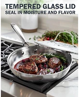 Inch Multi-Ply Clad Stainless Steel Wok Stir Fry Pan with Lid