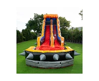 JumpOrange 19 Rocker Commercial Grade Water Slide with Detachable Deep Pool, Big Kids and Adults, Tall Blow Up Waterslide, Outdoor Indoor Inflatable,