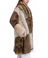 Julia & Stella by Maximilian Women's Patchwork Shearling Coat