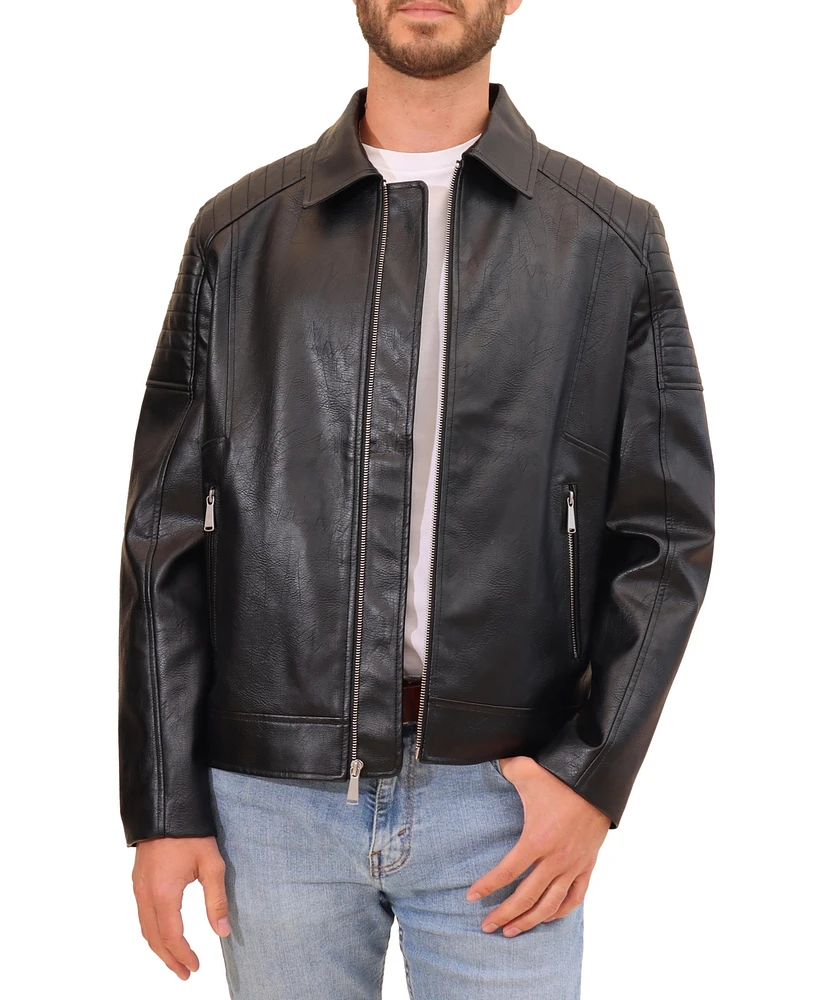 Bagatelle Homme Men's Quilted Faux Leather Jacket