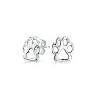 Bling Jewelry Dog Cat Puppy Dog Multi Paw Prints Stud Earring Pendant Necklace Jewelry Set