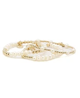 Bowood Lane Non-Tarnishing Gold Filled Balls and Freshwater Pearl Bracelet Stack