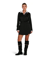 Belle & Bloom Women's Make Me Feel Layered Shirt Dress - Black/White