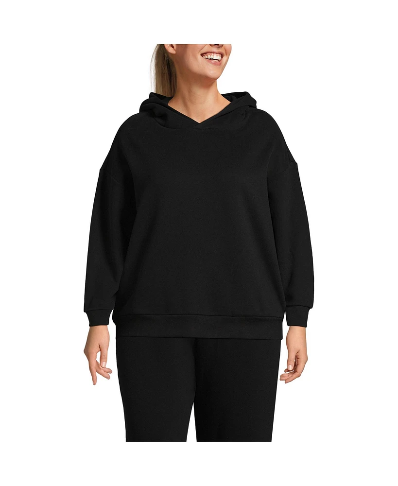 Lands' End Plus Serious Sweats Relaxed Long Sleeve Hoodie Sweatshirt