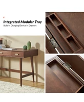Hulala Home Toby Mid-Century Modern 48" Mid Century Modern Computer Desk with Cable Management