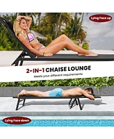 Inolait Patio Sunbathing Lounge Chair 5-Position Adjustable Tanning Chair