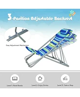 Sugift Portable Beach Chair Set of 2 with Headrest