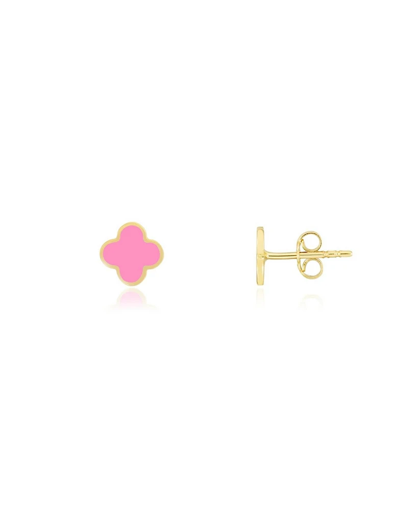 The Lovery Mini Bubblegum Pink Clover Stud Earrings