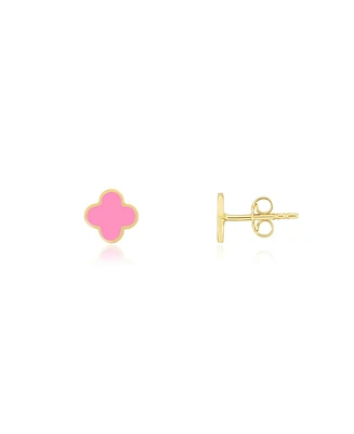 The Lovery Mini Bubblegum Pink Clover Stud Earrings