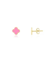 The Lovery Mini Bubblegum Pink Clover Stud Earrings