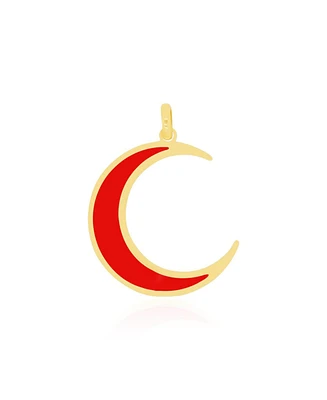 The Lovery Coral Crescent Moon Charm 14K Gold 22 millimeters