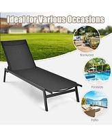 Inolait Outdoor Reclining Chaise Lounge Chair with 6-Position Adjustable Back