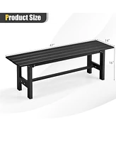 Skonyon 47 Inches Outdoor Chair with Slatted Seat and Plastic Coated Iron Frame