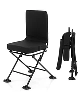 Skonyon Swivel Folding Chair with Backrest and Padded Cushion