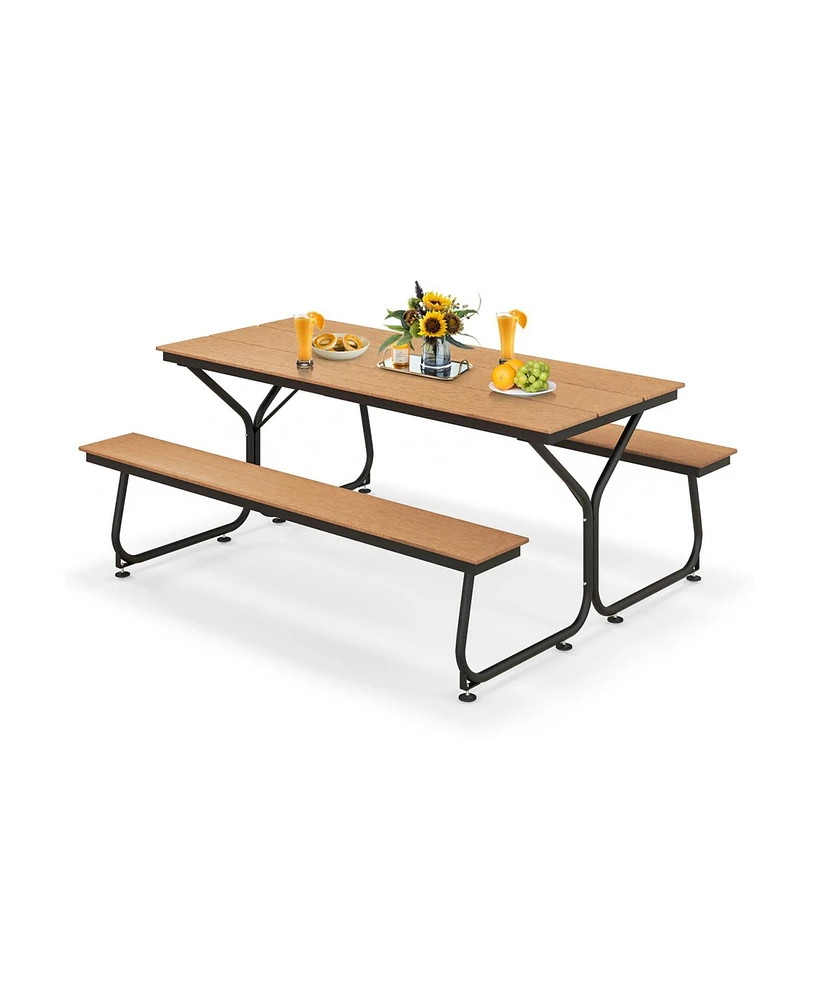 Skonyon 6 Feet Outdoor Picnic Table Bench Set for 6-8 People