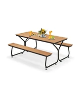 Skonyon 6 Feet Outdoor Picnic Table Bench Set for 6-8 People