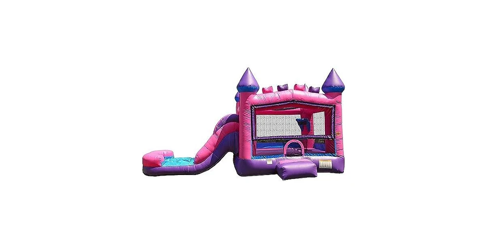 JumpOrange Commercial Grade Inflatable Pricess Bricks Athletic Bounce House with Slide Combo and Blower, Party Combo Moonwalk, 100% Pvc Vinyl