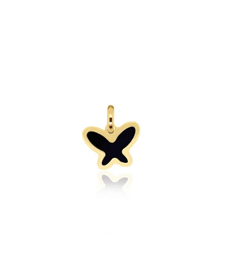 The Lovery Onyx Butterfly Charm 14K Gold 11 millimeters