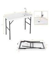 Sugift Folding Portable Fish Cleaning Cutting Table