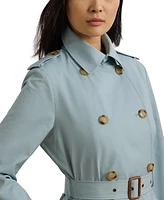 Lauren Ralph Women's Short Double-Breasted Belted Trench Coat