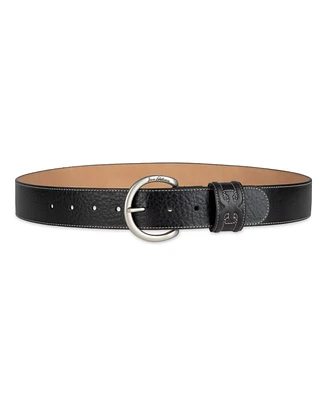 Sam Edelman Women's Glossy Pebble Grain Textured Leather Belt